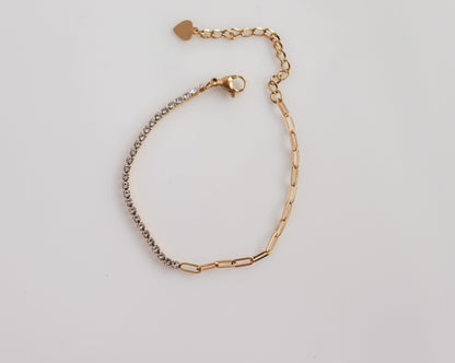 Zircon & Block Chain Bracelet