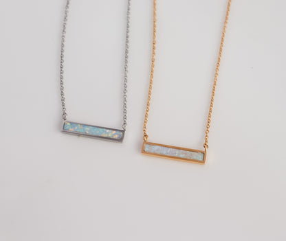 Opal Bar Necklace