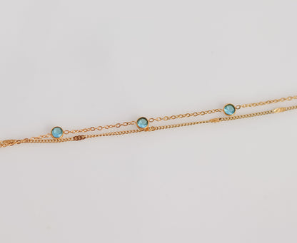 Blue Zircon Layered Bracelet