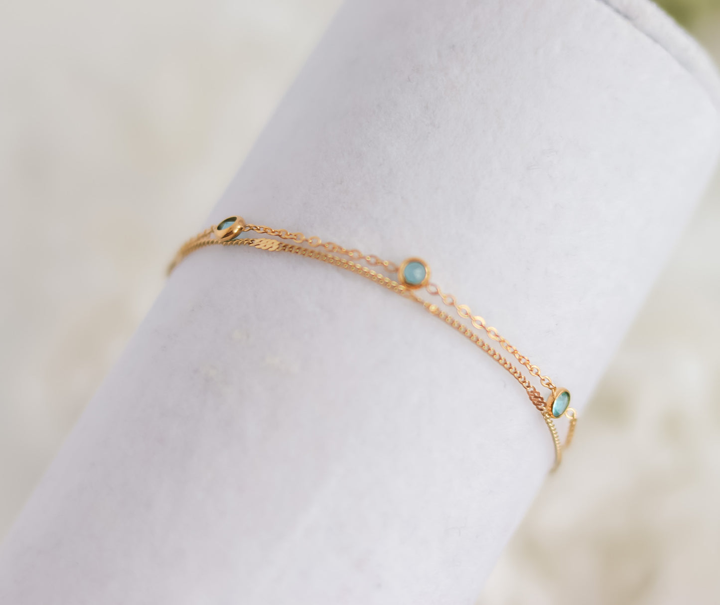 Blue Zircon Layered Bracelet