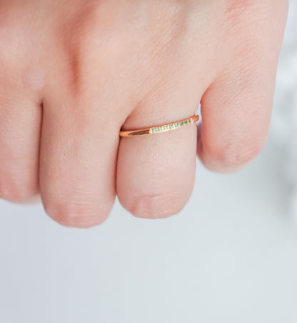 Green Emerald Studded Ring