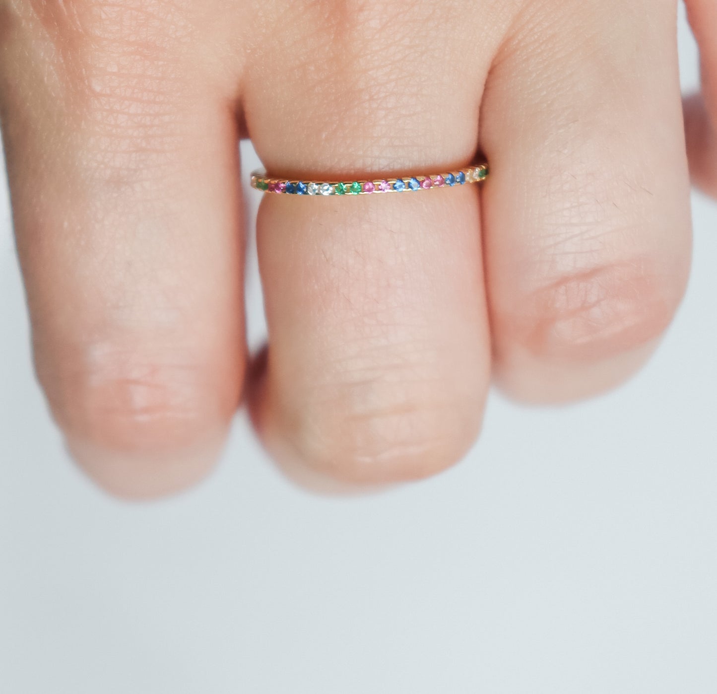 Thin Infinity Gem Studded Band