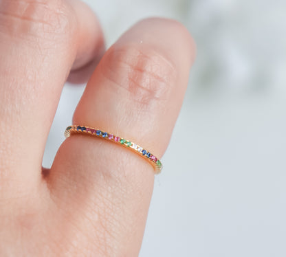 Thin Infinity Gem Studded Band