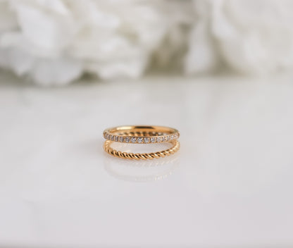 Stud & Twist Band Ring