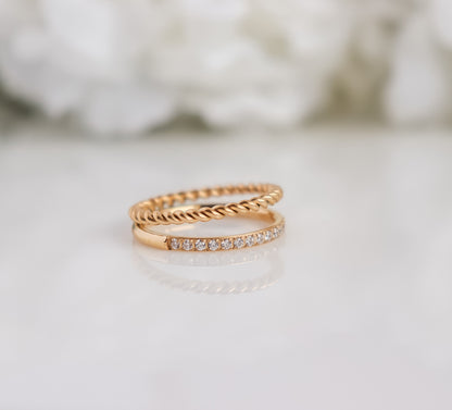 Stud & Twist Band Ring