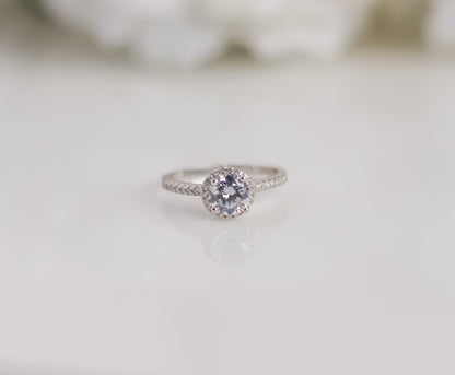 Halo Round Cut Pavé Ring