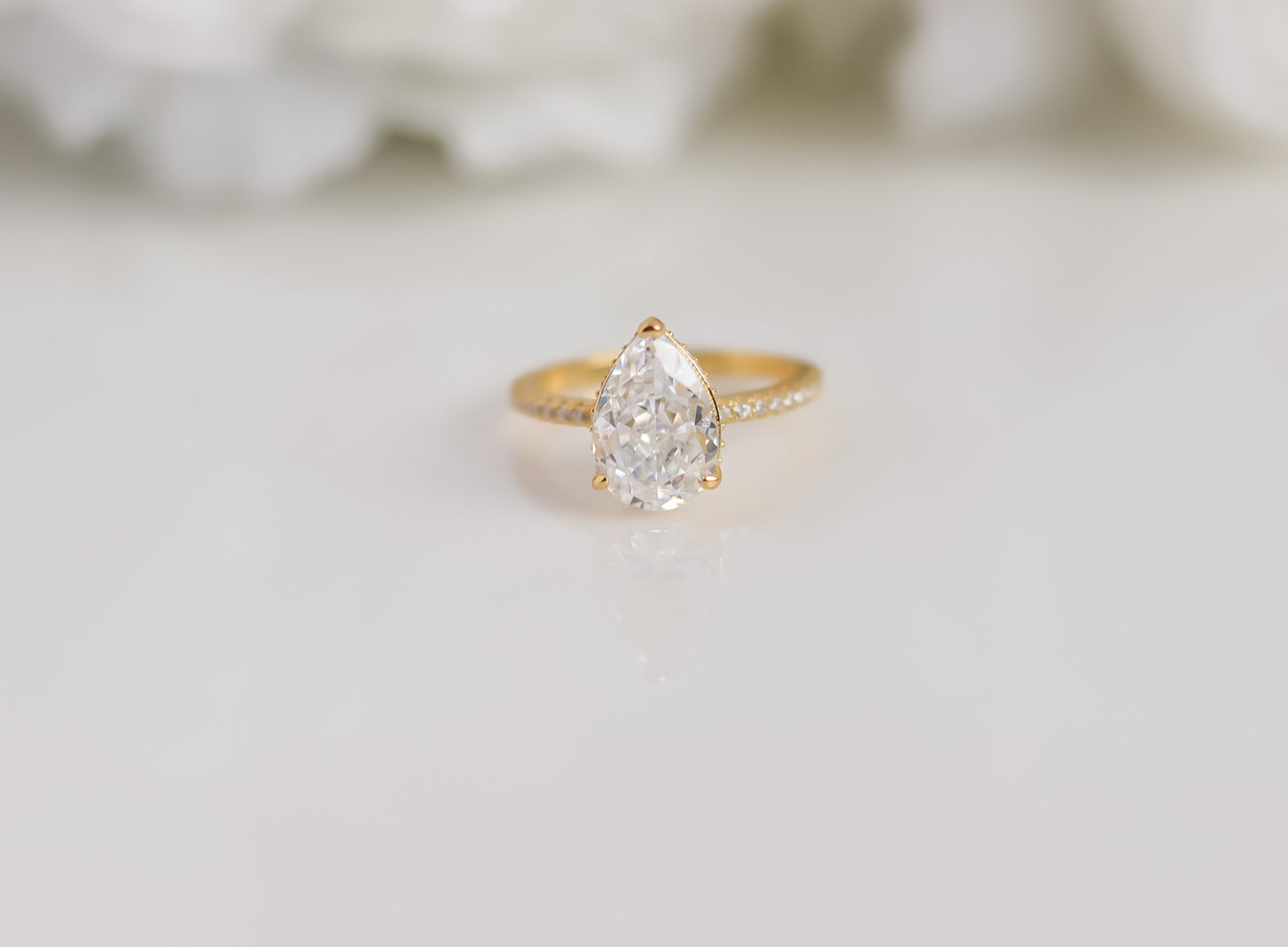 Pear Cut Pavé Ring