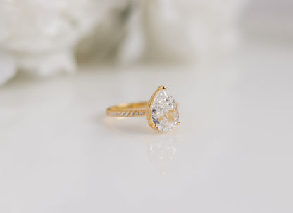 Pear Cut Pavé Ring