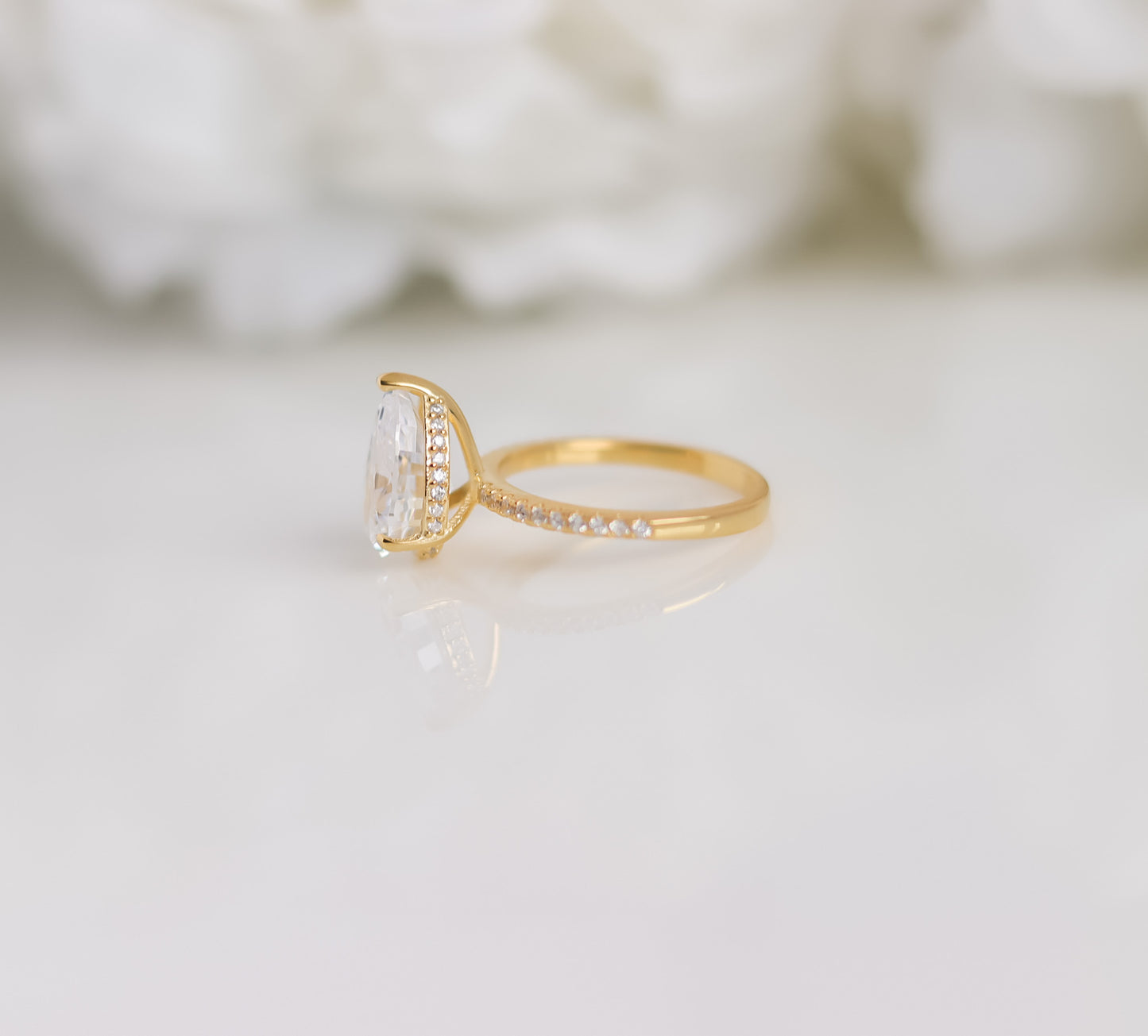 Pear Cut Pavé Ring