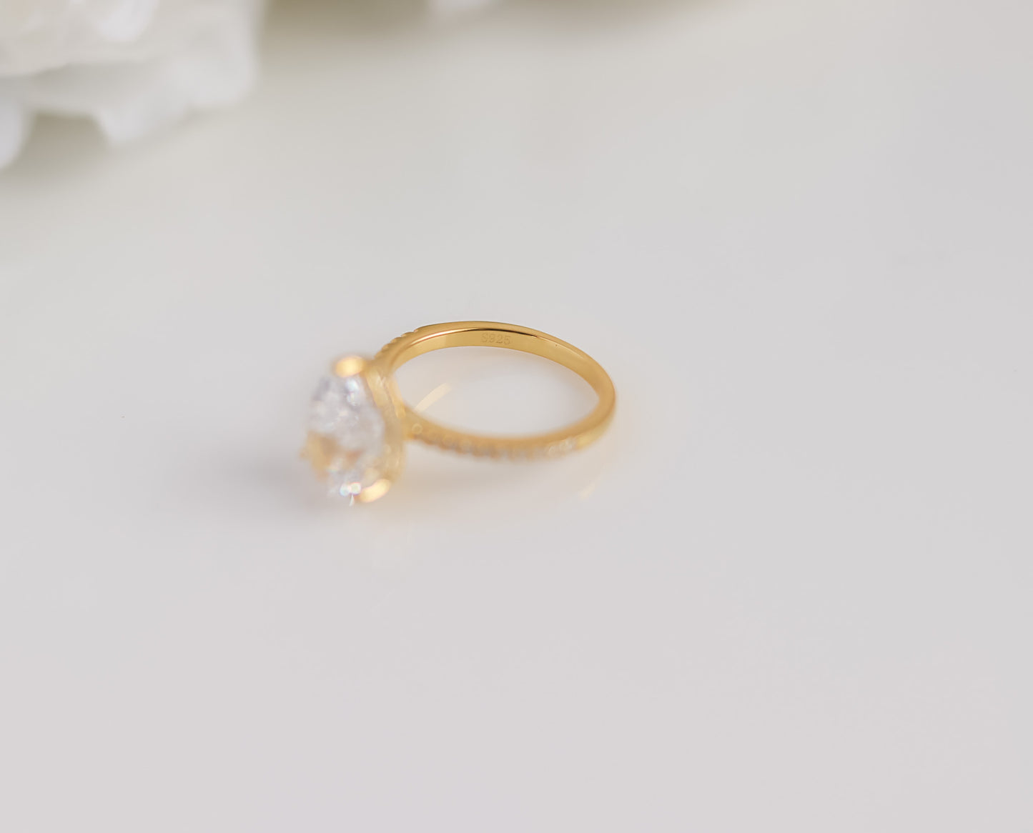 Pear Cut Pavé Ring