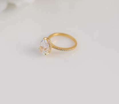 Pear Cut Pavé Ring