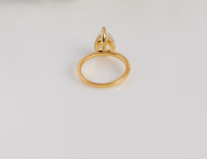 Pear Cut Pavé Ring