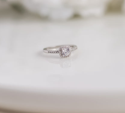 Cushion Cut Pavé Ring