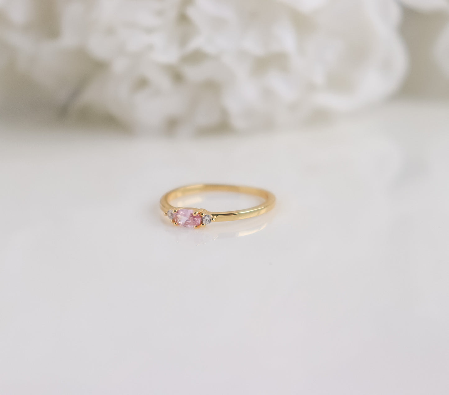 Tourmaline Pink 3-Stone Ring