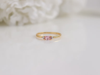 Tourmaline Pink 3-Stone Ring