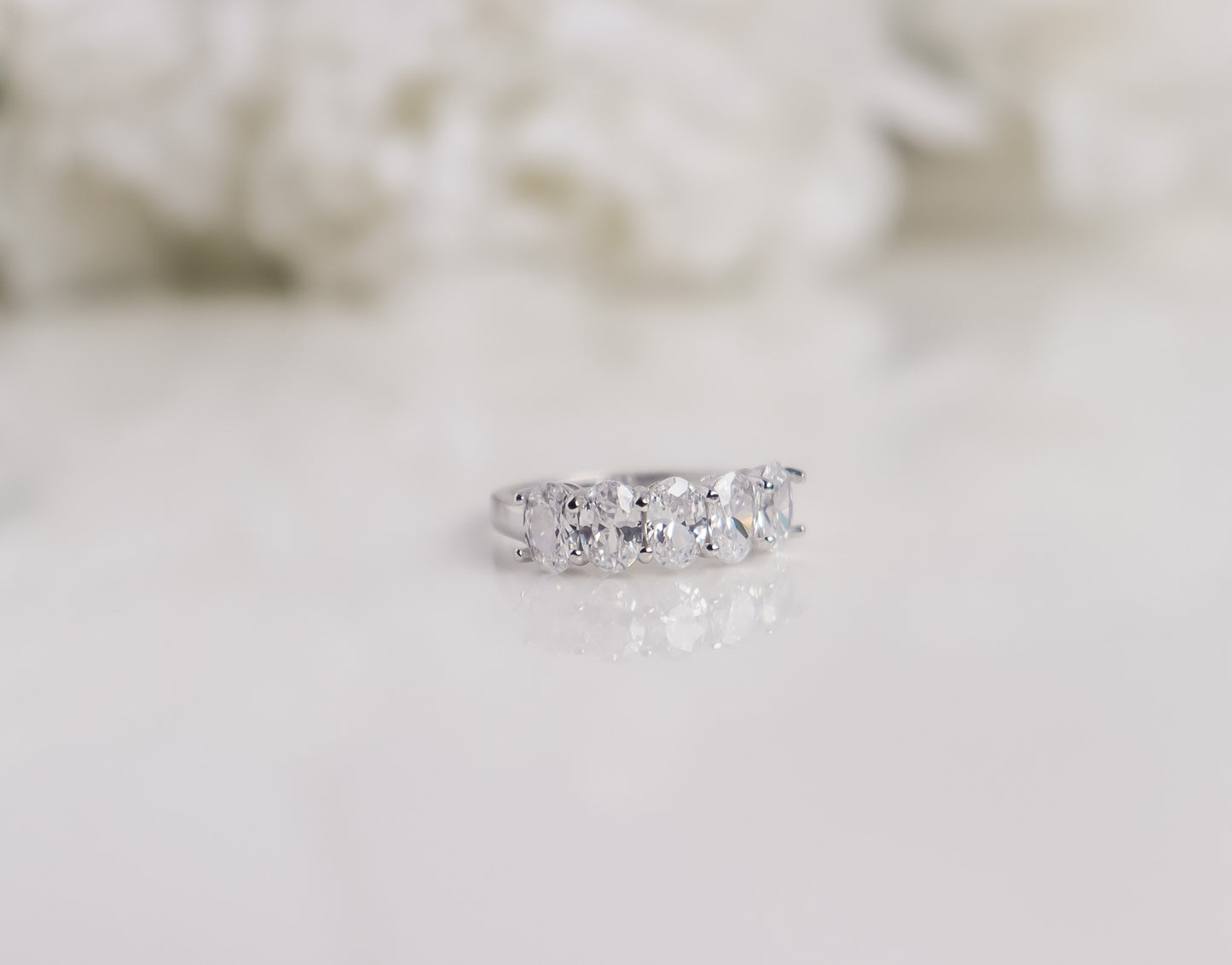 Oval Half Eternity Ring