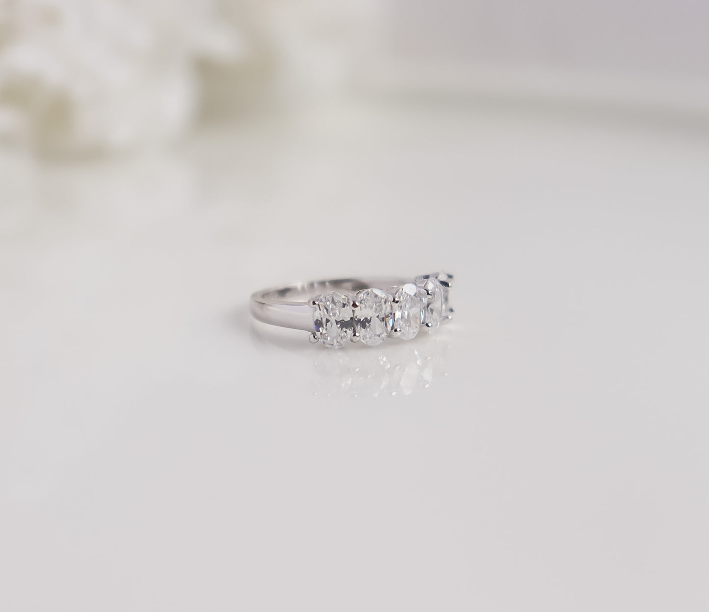 Oval Half Eternity Ring