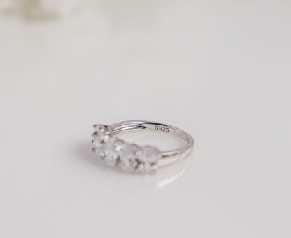 Oval Half Eternity Ring