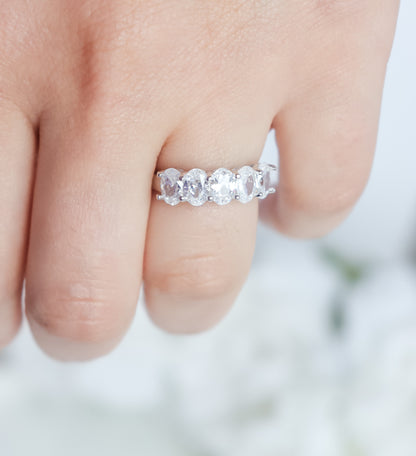 Oval Half Eternity Ring