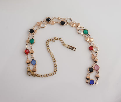 Coloured Zircon Chain Necklace