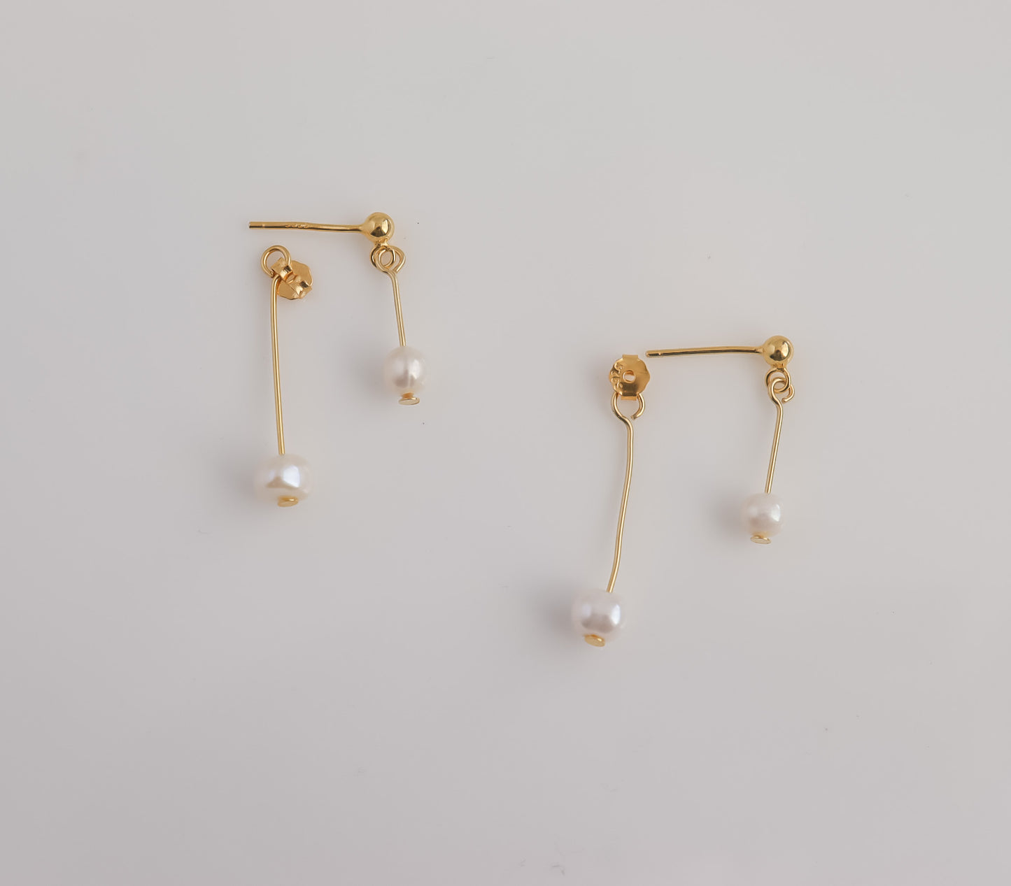 Double Dangle Pearl Earrings