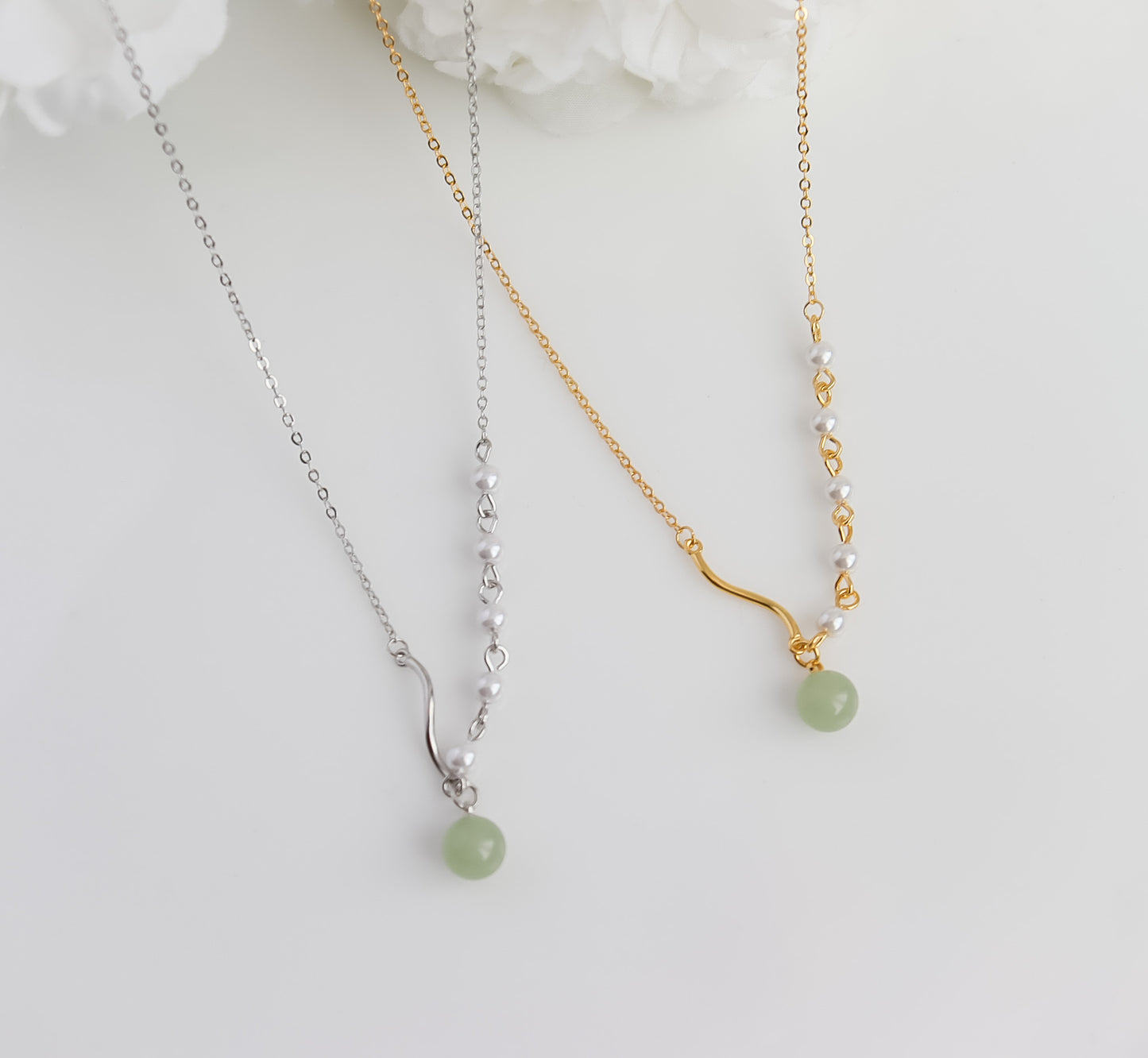 Pearl & Jade Accent Necklace