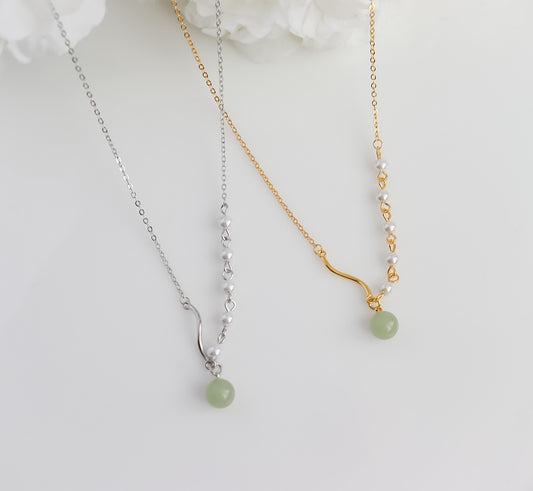 Pearl & Jade Accent Necklace