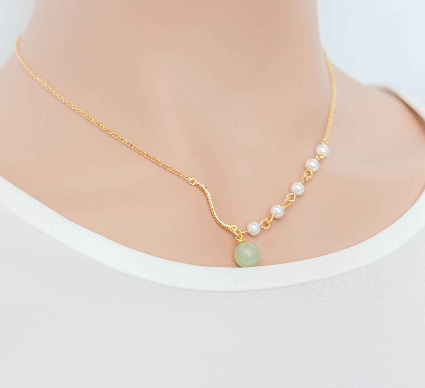 Pearl & Jade Accent Necklace