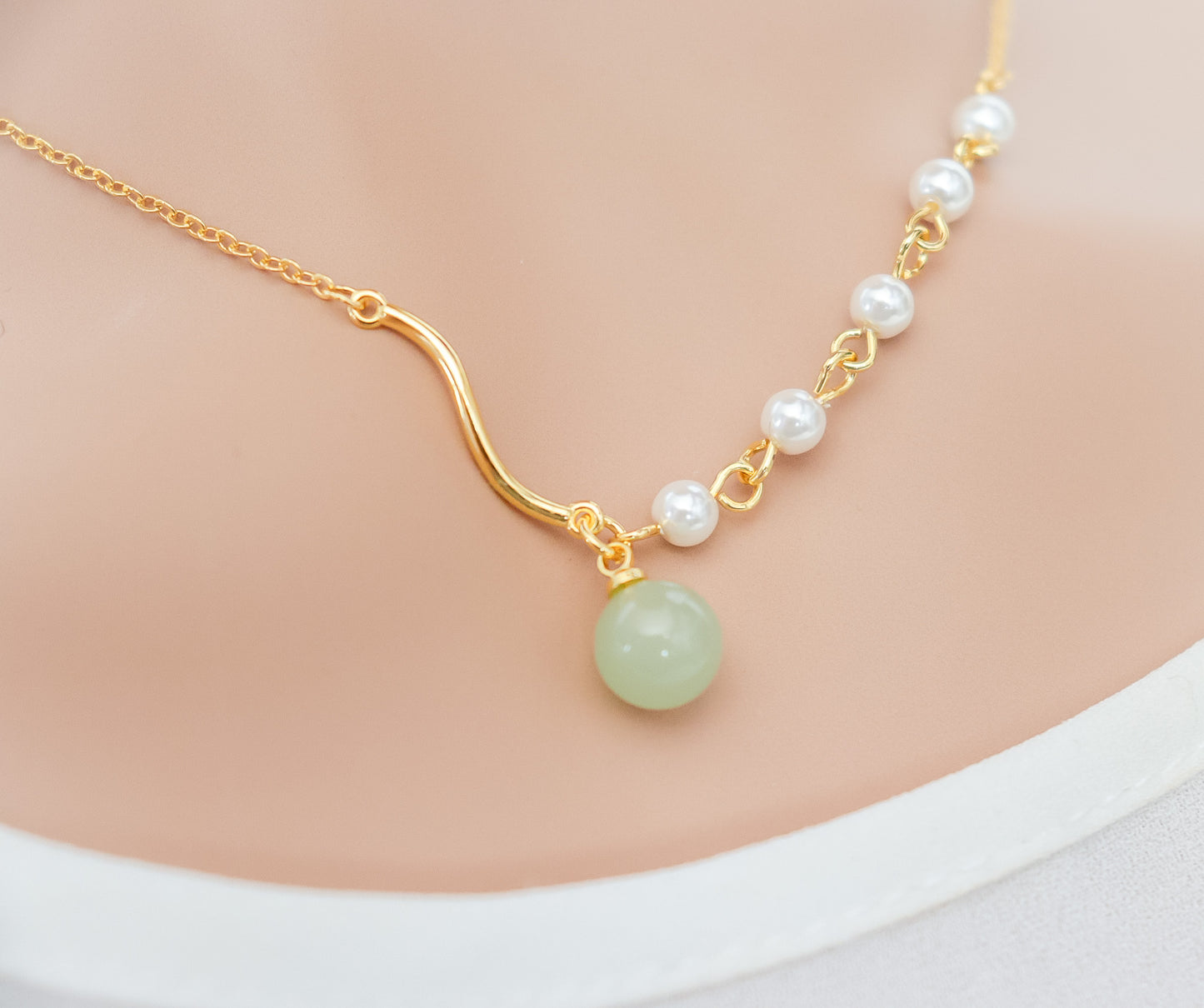 Pearl & Jade Accent Necklace