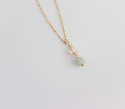 Pearl & Jade Pendant Necklace