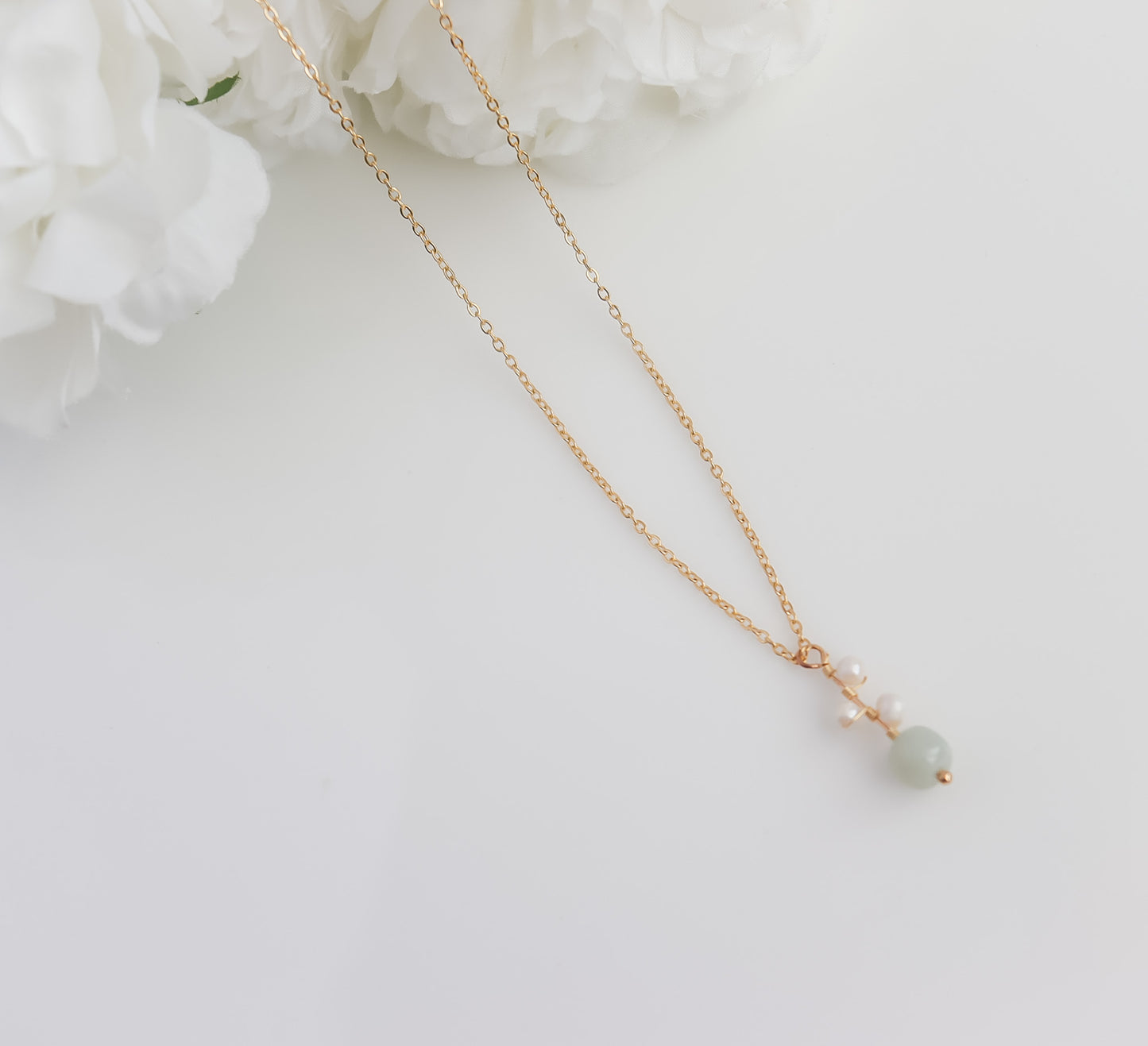 Pearl & Jade Pendant Necklace