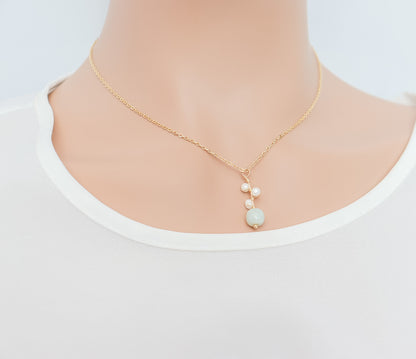 Pearl & Jade Pendant Necklace