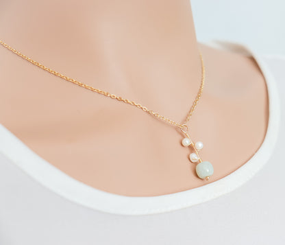 Pearl & Jade Pendant Necklace