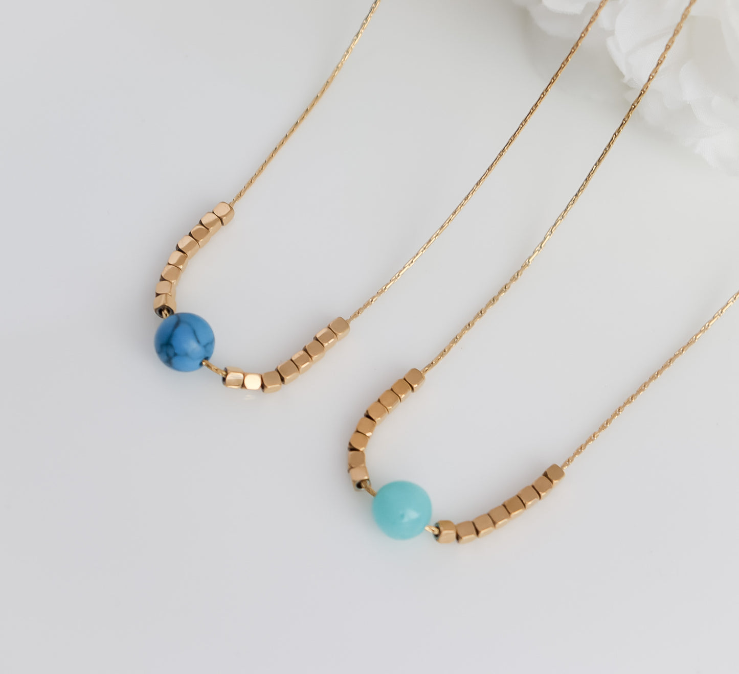 Pearl & Blocks Pendant Necklace