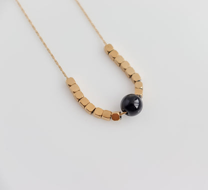 Pearl & Blocks Pendant Necklace