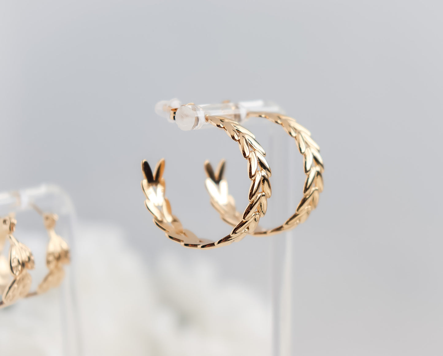 Leaf Style Hoop Earrings