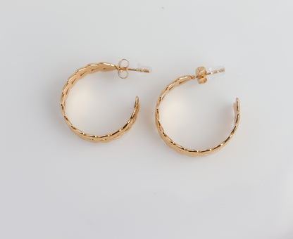 Leaf Style Hoop Earrings