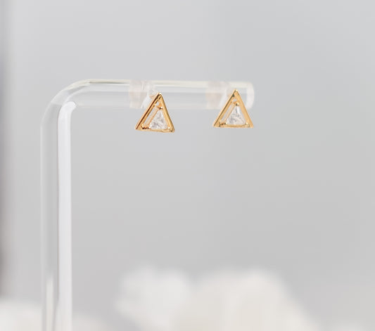 Triangle Zircon Stud Earrings