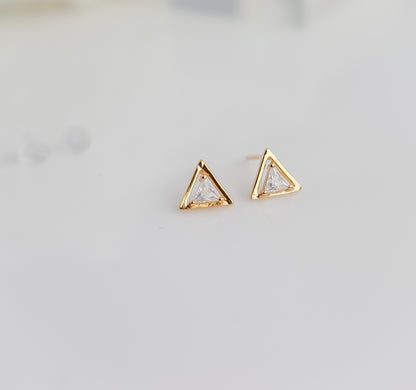 Triangle Zircon Stud Earrings