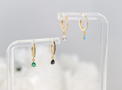 Studded Hoop Colour Dangle Earring