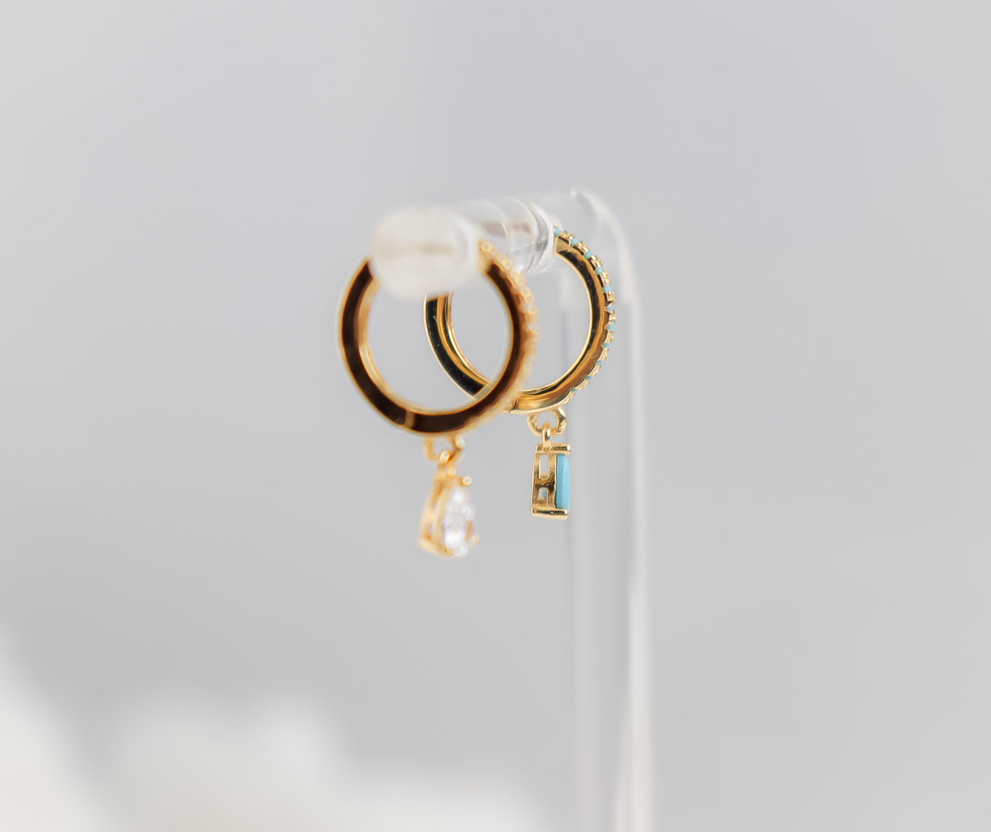 Studded Hoop Colour Dangle Earring