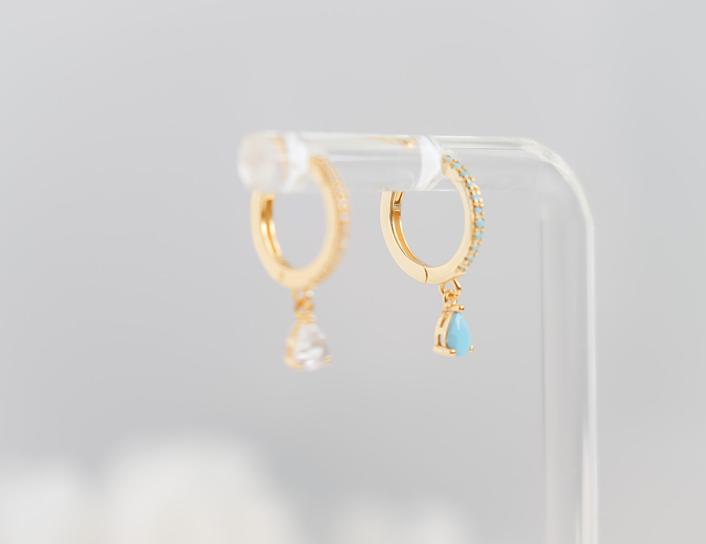 Studded Hoop Colour Dangle Earring