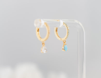 Studded Hoop Colour Dangle Earring