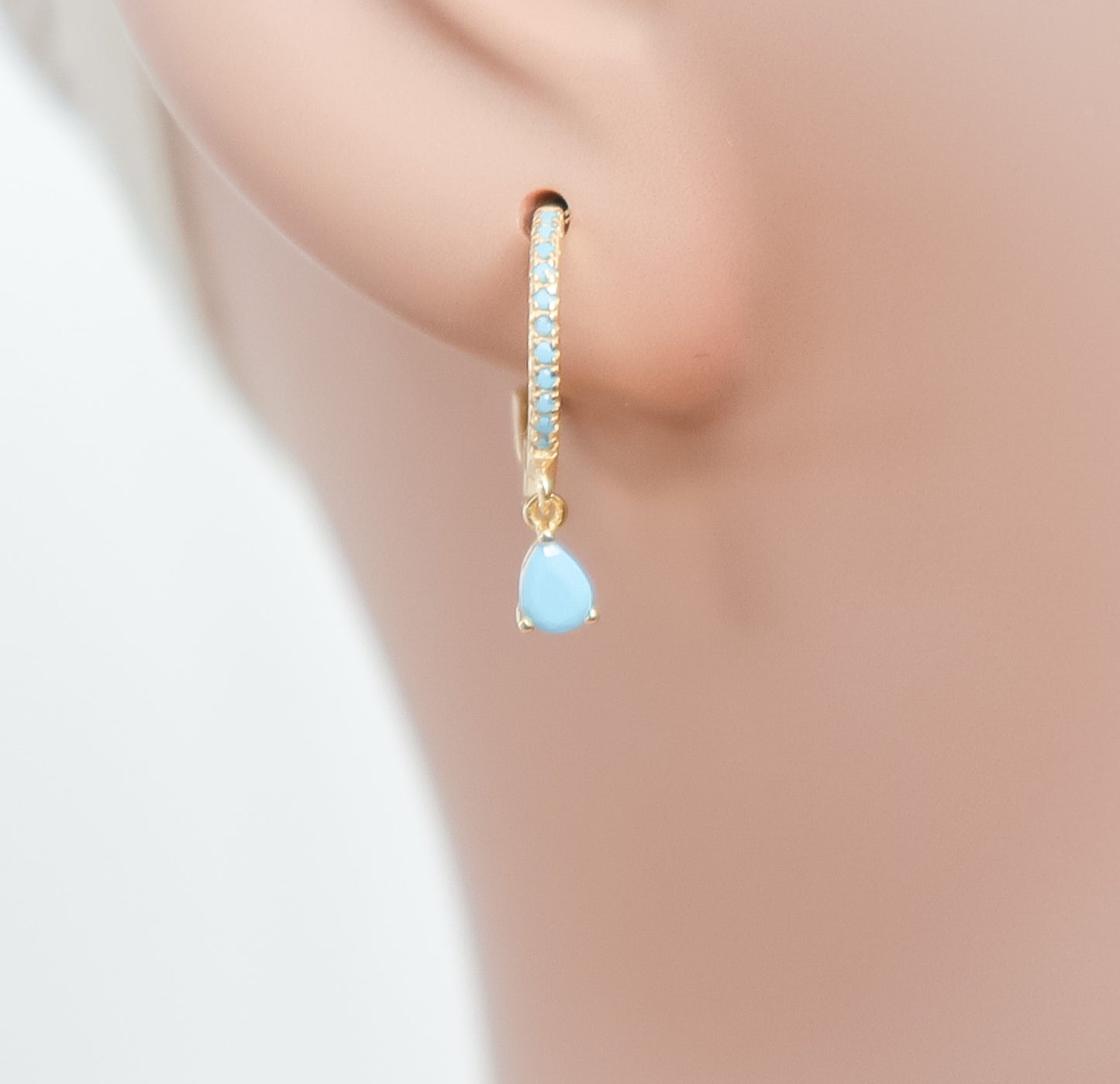 Studded Hoop Colour Dangle Earring