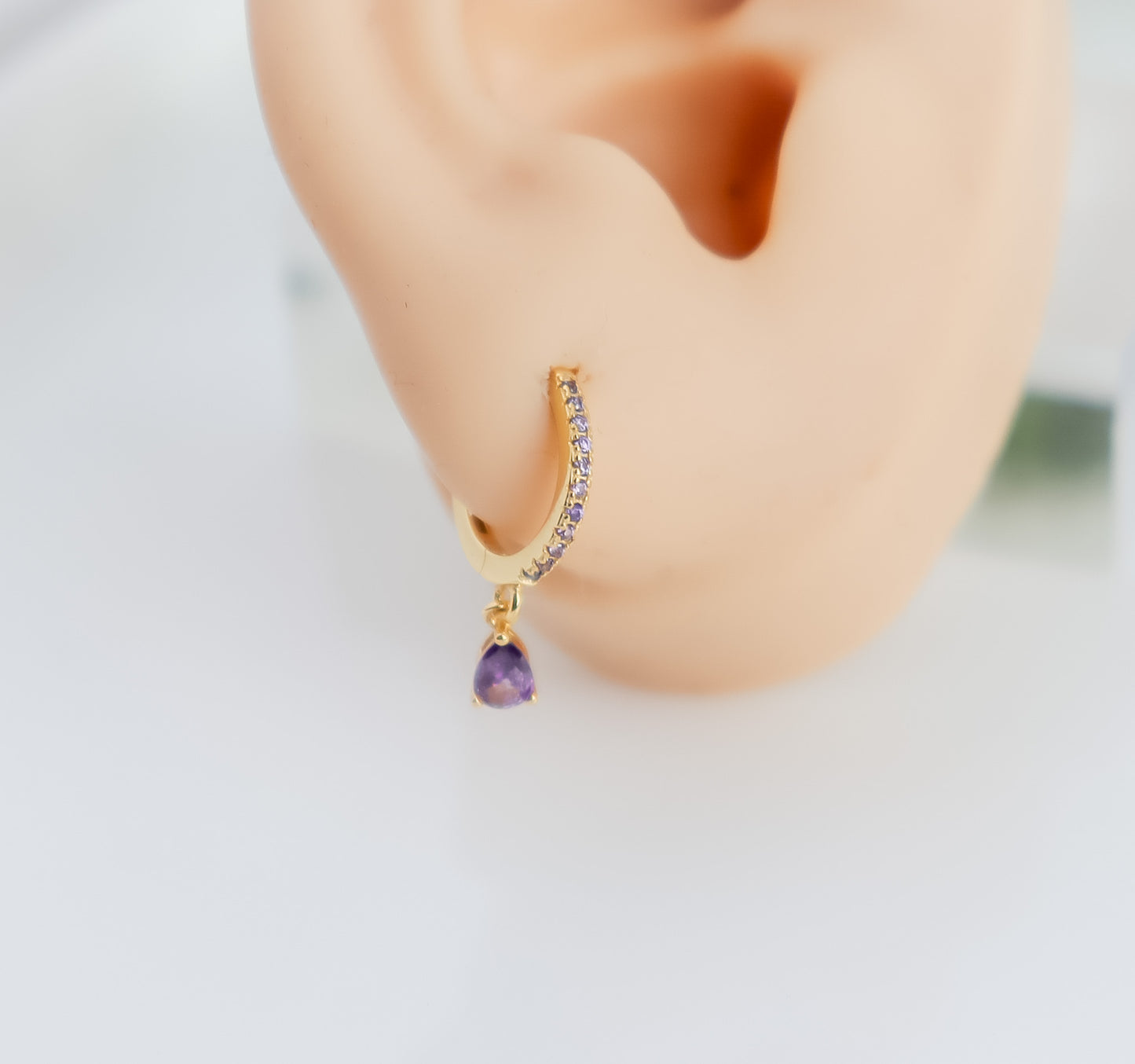 Studded Hoop Colour Dangle Earring