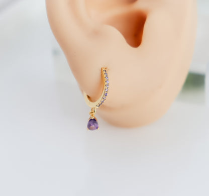 Studded Hoop Colour Dangle Earring