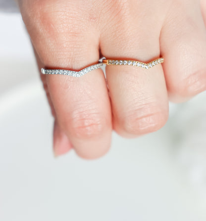 Studded Wishbone Ring