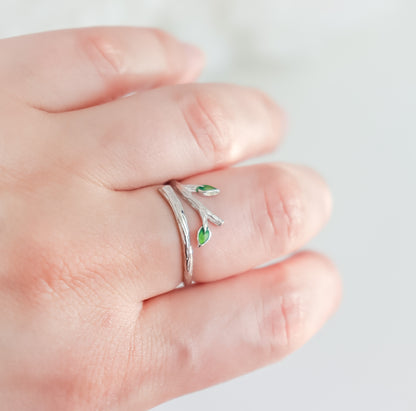 Leaf Branch Resizable Ring