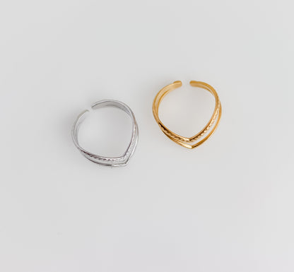 Resizable Double Wishbone Ring