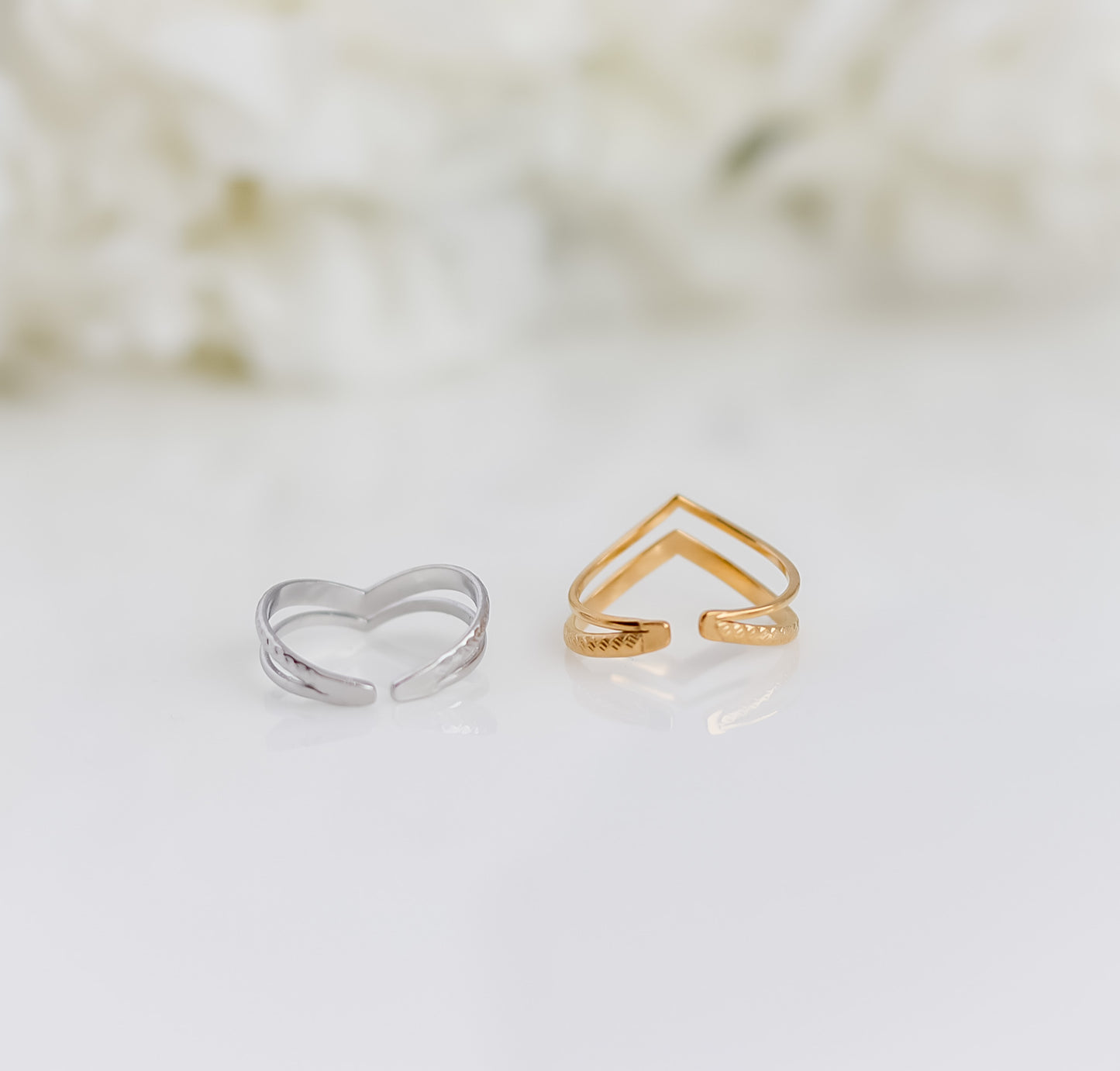 Resizable Double Wishbone Ring